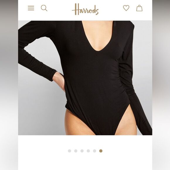 Good American low down deep V neck black bodysuit - Picture 2 of 10